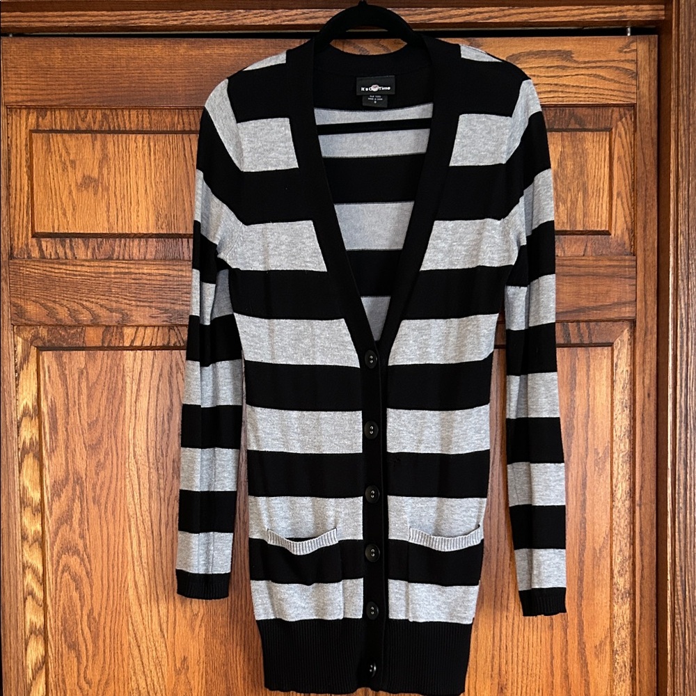 It's Our Time Black and Gray Knit Top